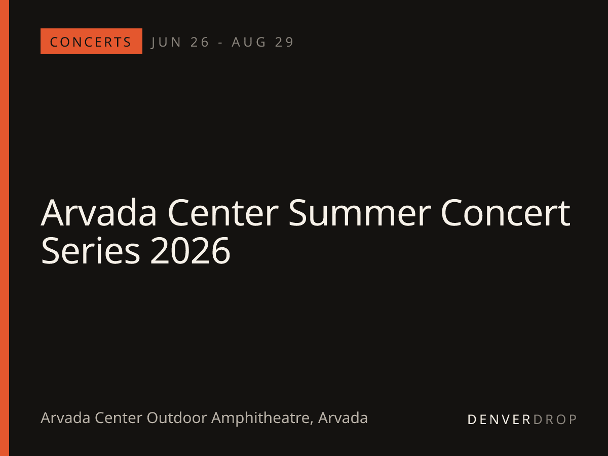 Arvada Center Summer Concert Series 2026