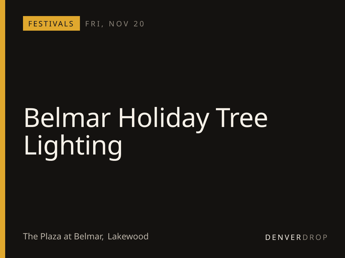 Belmar Holiday Tree Lighting at The Plaza at Belmar