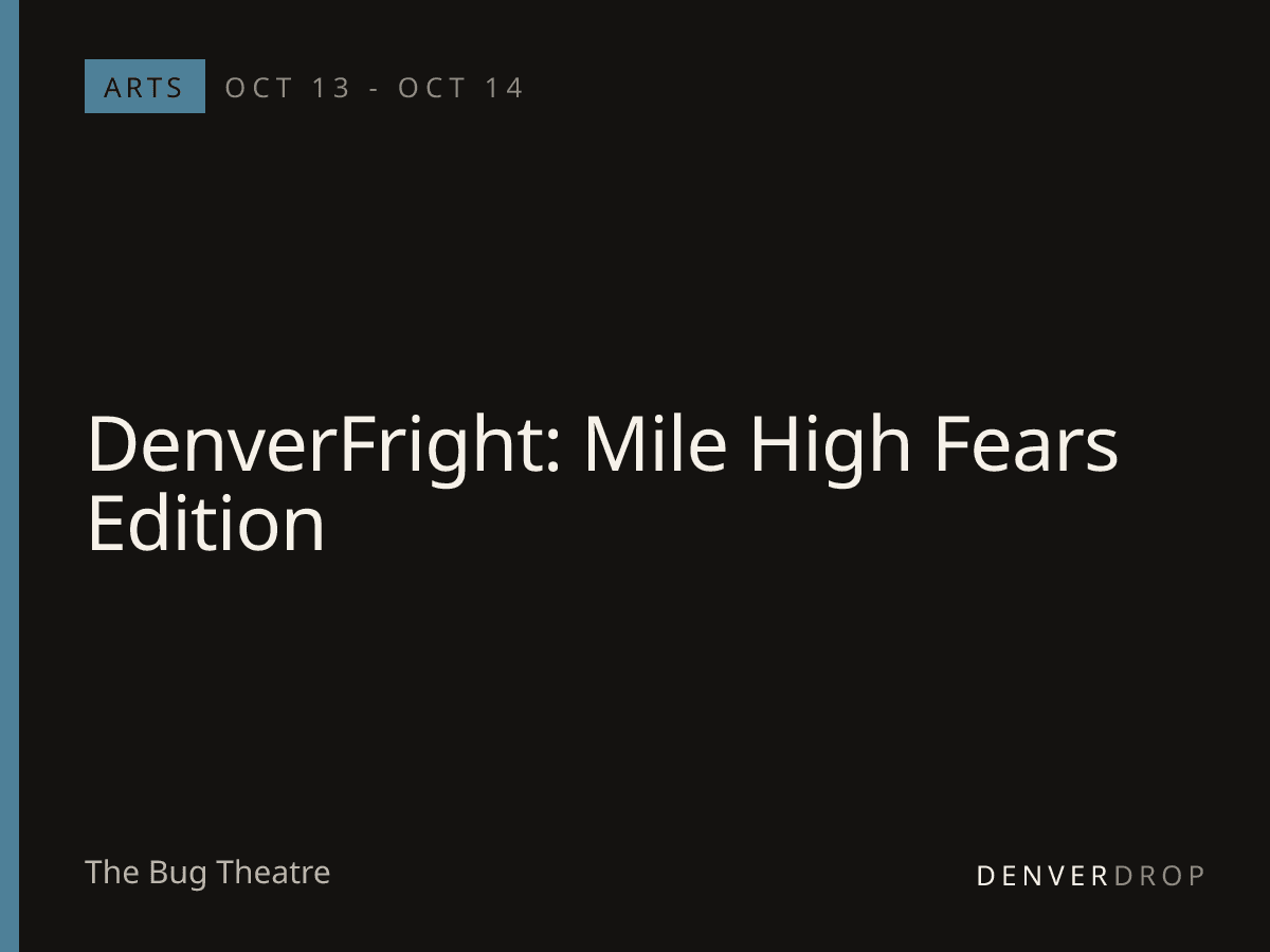 DenverFright: Mile High Fears Edition at The Bug Theatre