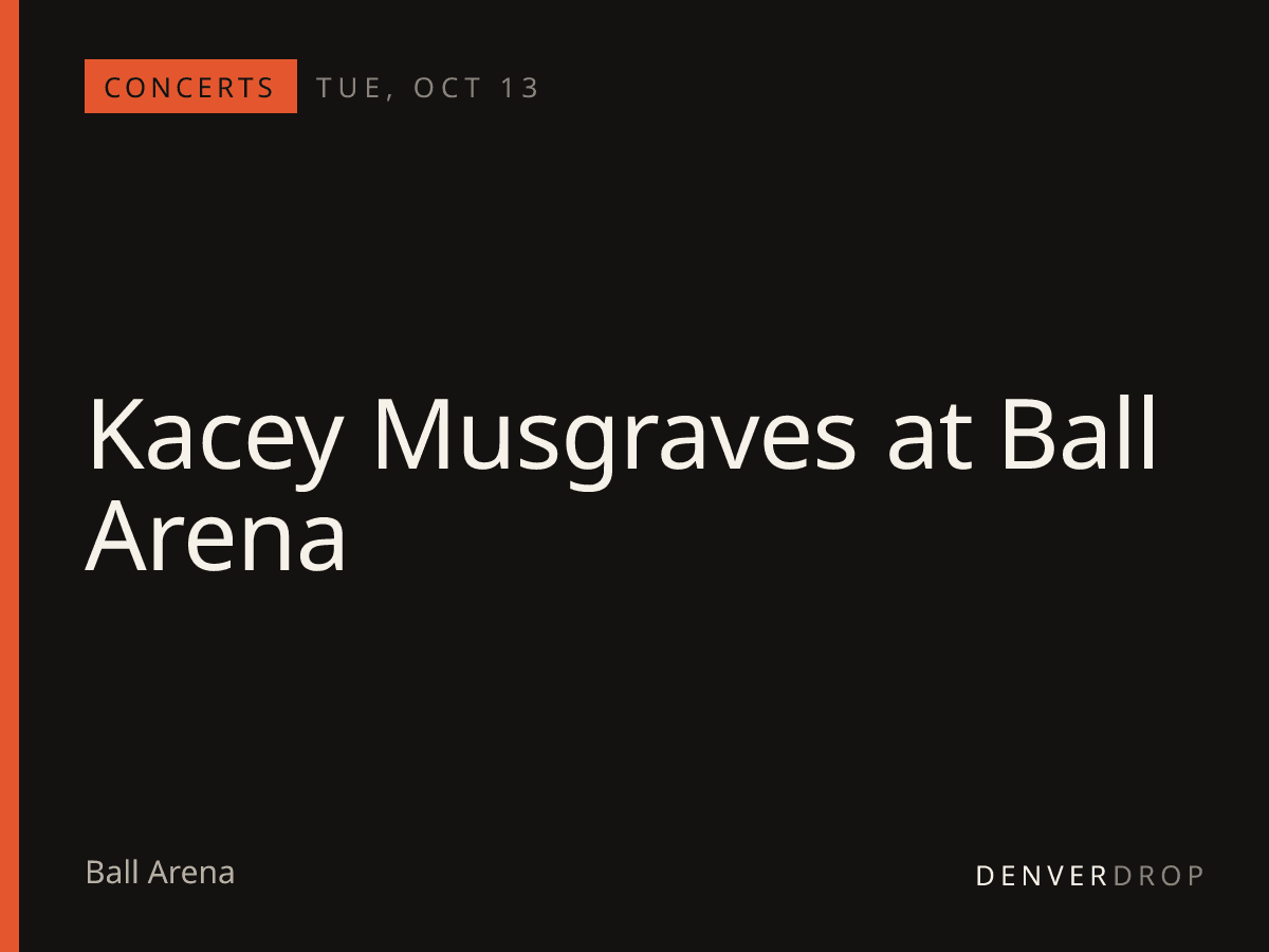 Kacey Musgraves at Ball Arena at Ball Arena