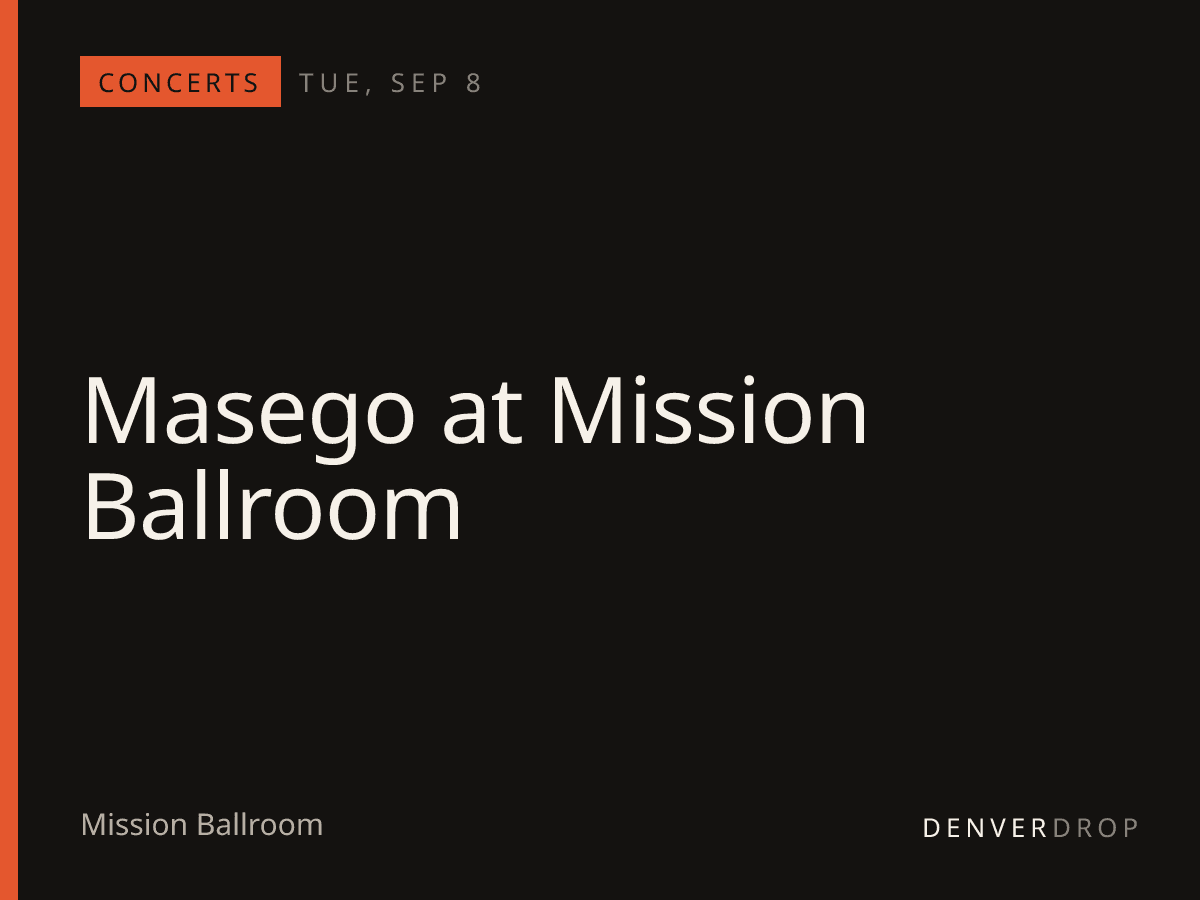 Masego at Mission Ballroom at Mission Ballroom
