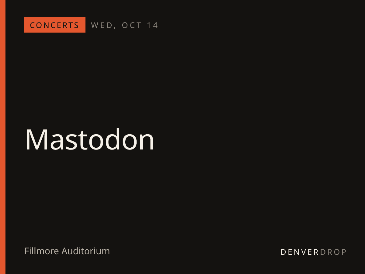 Mastodon at Fillmore Auditorium