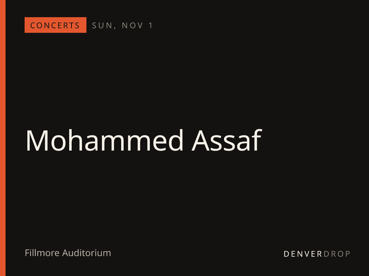 Mohammed Assaf at Fillmore Auditorium