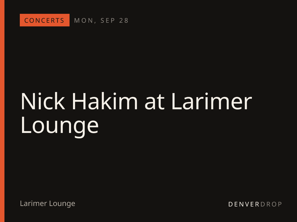 Nick Hakim at Larimer Lounge at Larimer Lounge
