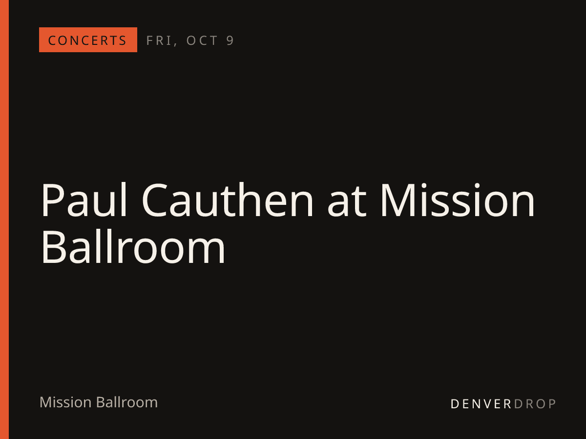 Paul Cauthen at Mission Ballroom at Mission Ballroom