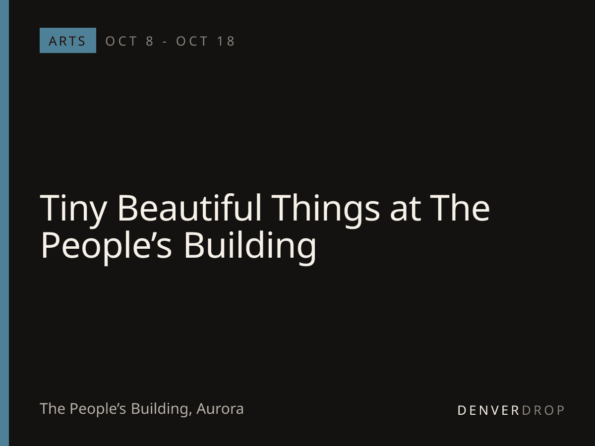 Tiny Beautiful Things at The People’s Building at The People’s Building