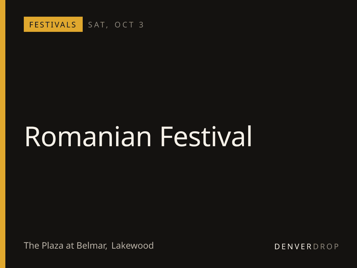 Romanian Festival at The Plaza at Belmar