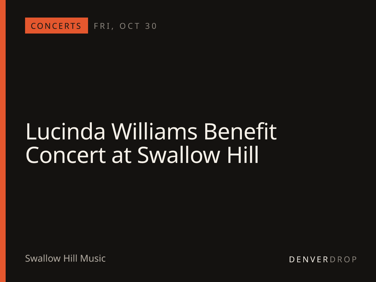 Lucinda Williams Benefit Concert at Swallow Hill at Swallow Hill Music