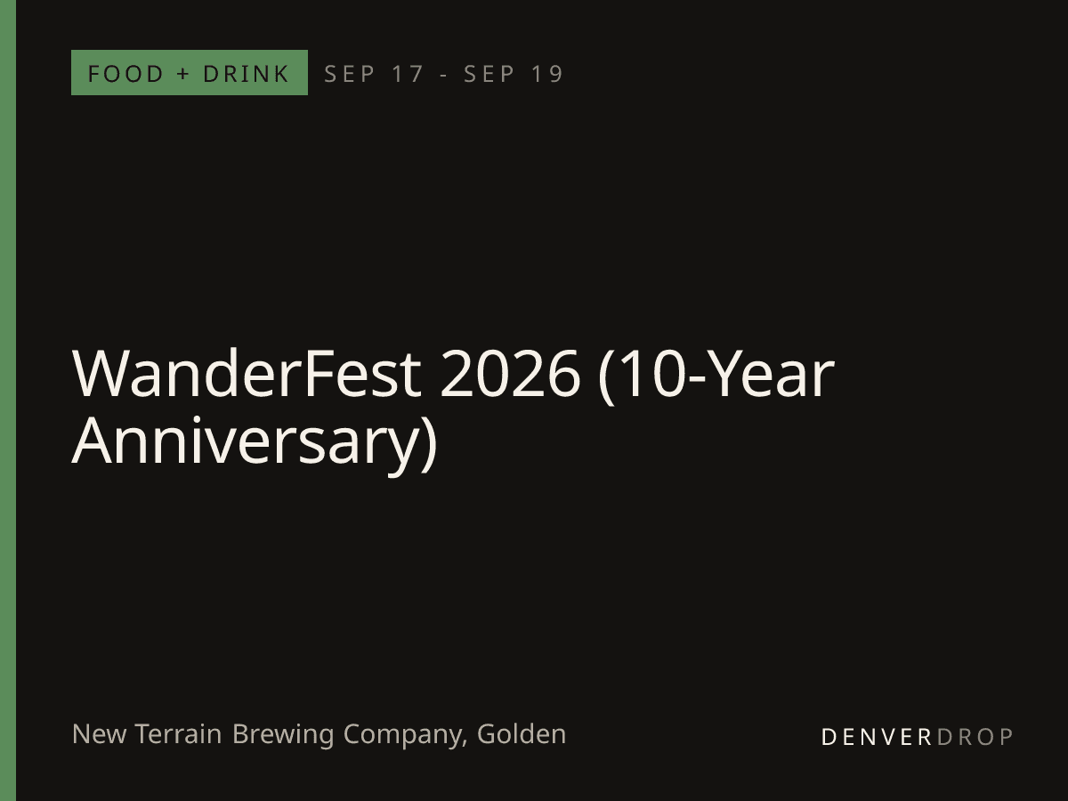WanderFest 2026 (10-Year Anniversary) at New Terrain Brewing Company