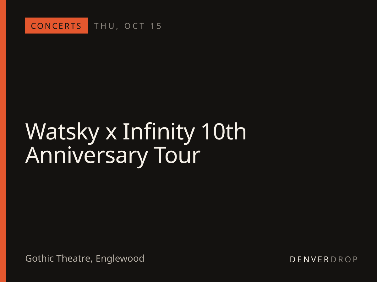 Watsky x Infinity 10th Anniversary Tour at Gothic Theatre