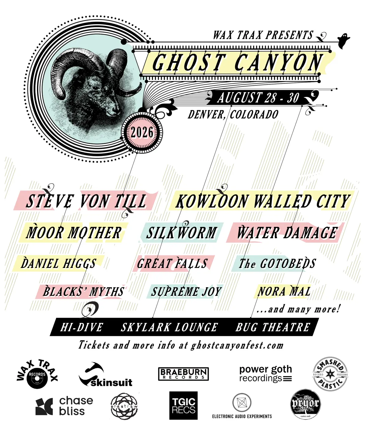 Ghost Canyon Fest 2026 at Hi-Dive, Skylark Lounge and Bug Theatre