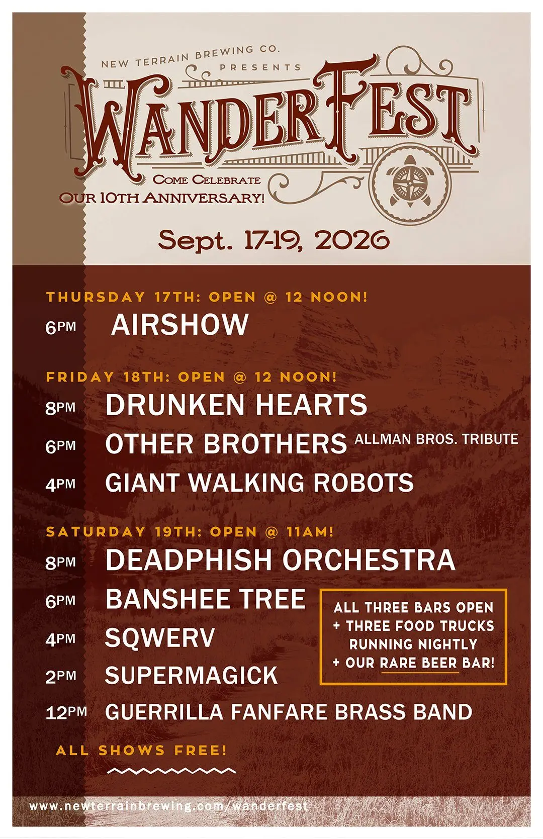 WanderFest 2026 (10-Year Anniversary) at New Terrain Brewing Company