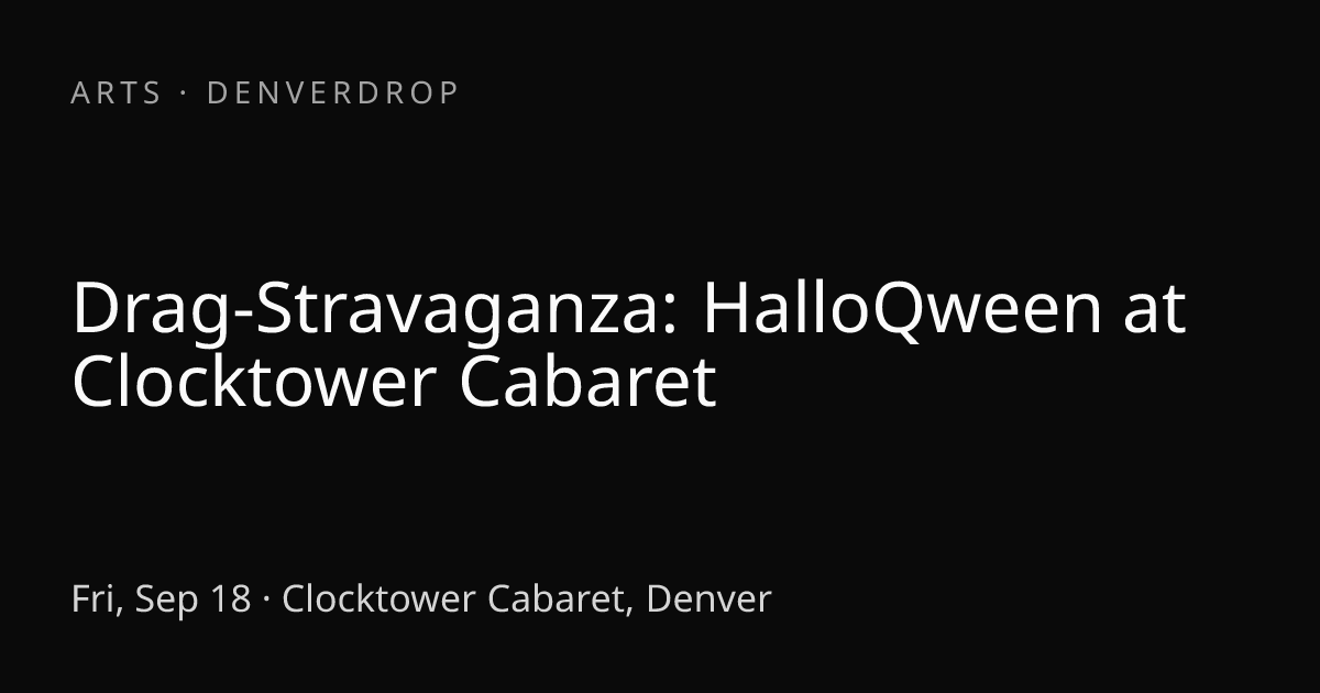 Drag-Stravaganza: HalloQween